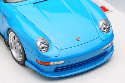 Make Up Co., Ltd / Eidolon 1995 Porsche 911 993 Carrera RS (Japan Version) Riviera Blue WITH DISPLAY 1:18