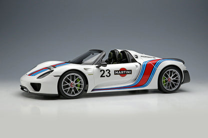 Make Up Co., Ltd / Eidolon 2011 Porsche 918 Spyder Weissach Martini Livery WITH DISPLAY 1:18