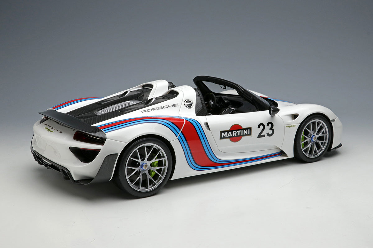 Make Up Co., Ltd / Eidolon 2011 Porsche 918 Spyder Weissach Martini Livery WITH DISPLAY 1:18