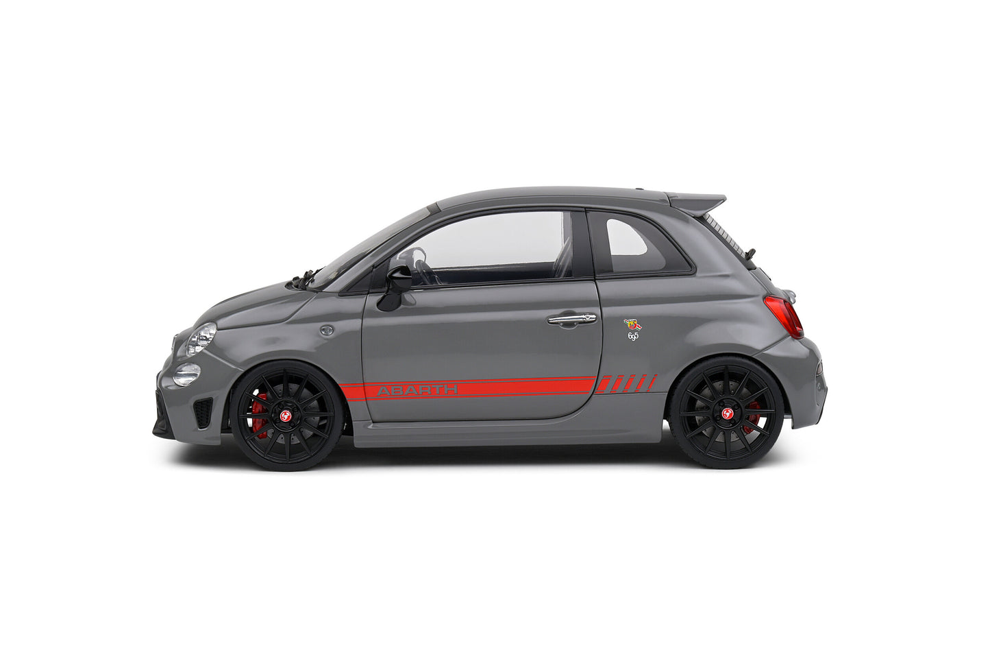 Solido 2022 Fiat 695 (500) Abarth XSR Edition Yamaha Record Grey w/ Red Stripe 1:18