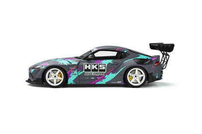 GT Spirit 2020 Toyota HKS GR Supra A90 Grey with Purple & Green 1:18