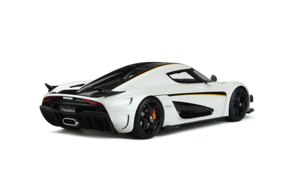 GT Spirit 2018 Koenigsegg Regera White Metallic w/ Black Stripes & Orange Accents 1:18