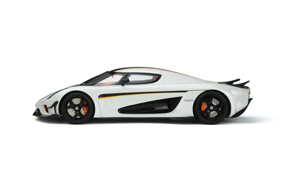 GT Spirit 2018 Koenigsegg Regera White Metallic w/ Black Stripes & Orange Accents 1:18