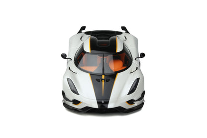 GT Spirit 2018 Koenigsegg Regera White Metallic w/ Black Stripes & Orange Accents 1:18