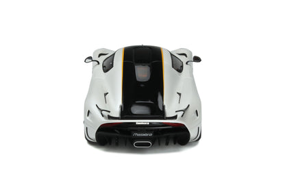 GT Spirit 2018 Koenigsegg Regera White Metallic w/ Black Stripes & Orange Accents 1:18