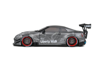 Solido 2020 Nissan GT-R (R35) W/ Liberty Walk Body Kit 2.0 Catalogue Design Grey 1:18