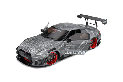 Solido 2020 Nissan GT-R (R35) W/ Liberty Walk Body Kit 2.0 Catalogue Design Grey 1:18