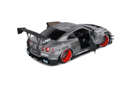 Solido 2020 Nissan GT-R (R35) W/ Liberty Walk Body Kit 2.0 Catalogue Design Grey 1:18