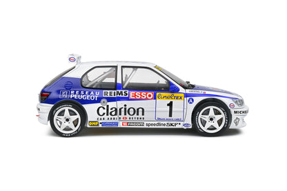 Solido 1:18 1996 Peugeot 306 Maxi No 1 2nd Rally Montecarlo White and Blue 1:18