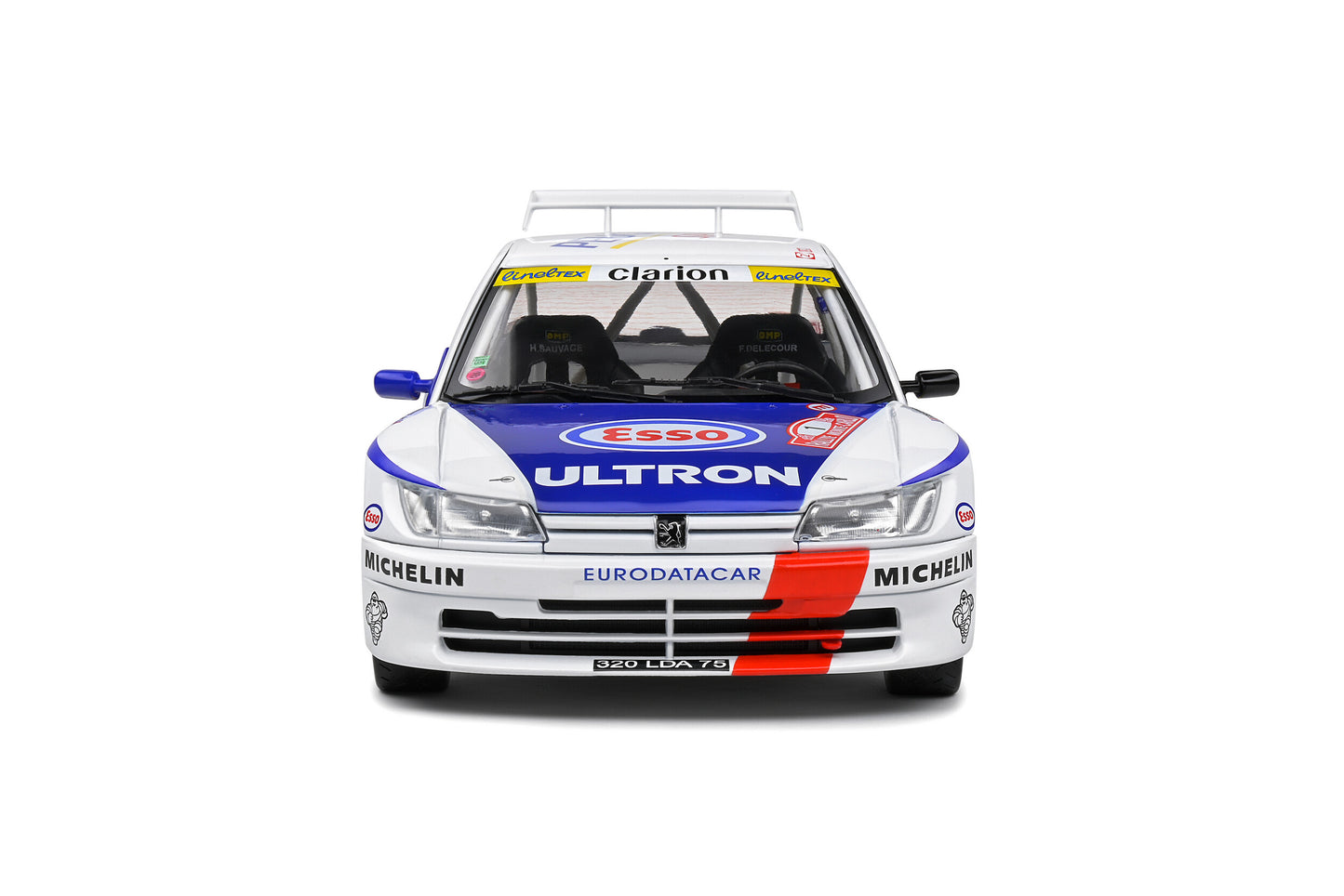 Solido 1:18 1996 Peugeot 306 Maxi No 1 2nd Rally Montecarlo White and Blue 1:18