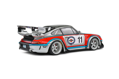 Solido 2020 Porsche 993 RWB Bodykit No 11 Martini Racing Livery Coupe Silver Red Blue 1:18