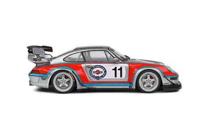 Solido 2020 Porsche 993 RWB Bodykit No 11 Martini Racing Livery Coupe Silver Red Blue 1:18