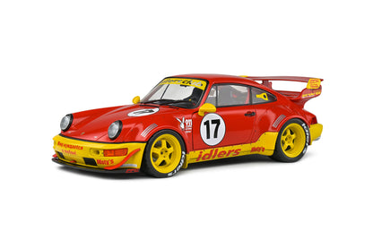 Solido 2016 Porsche 911 964 RWB Maty's Idlers No 17 Red and Yellow 1:18