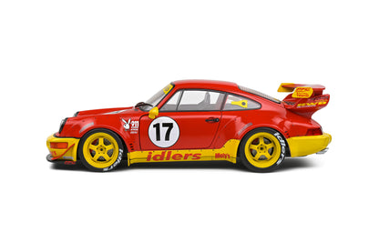 Solido 2016 Porsche 911 964 RWB Maty's Idlers No 17 Red and Yellow 1:18