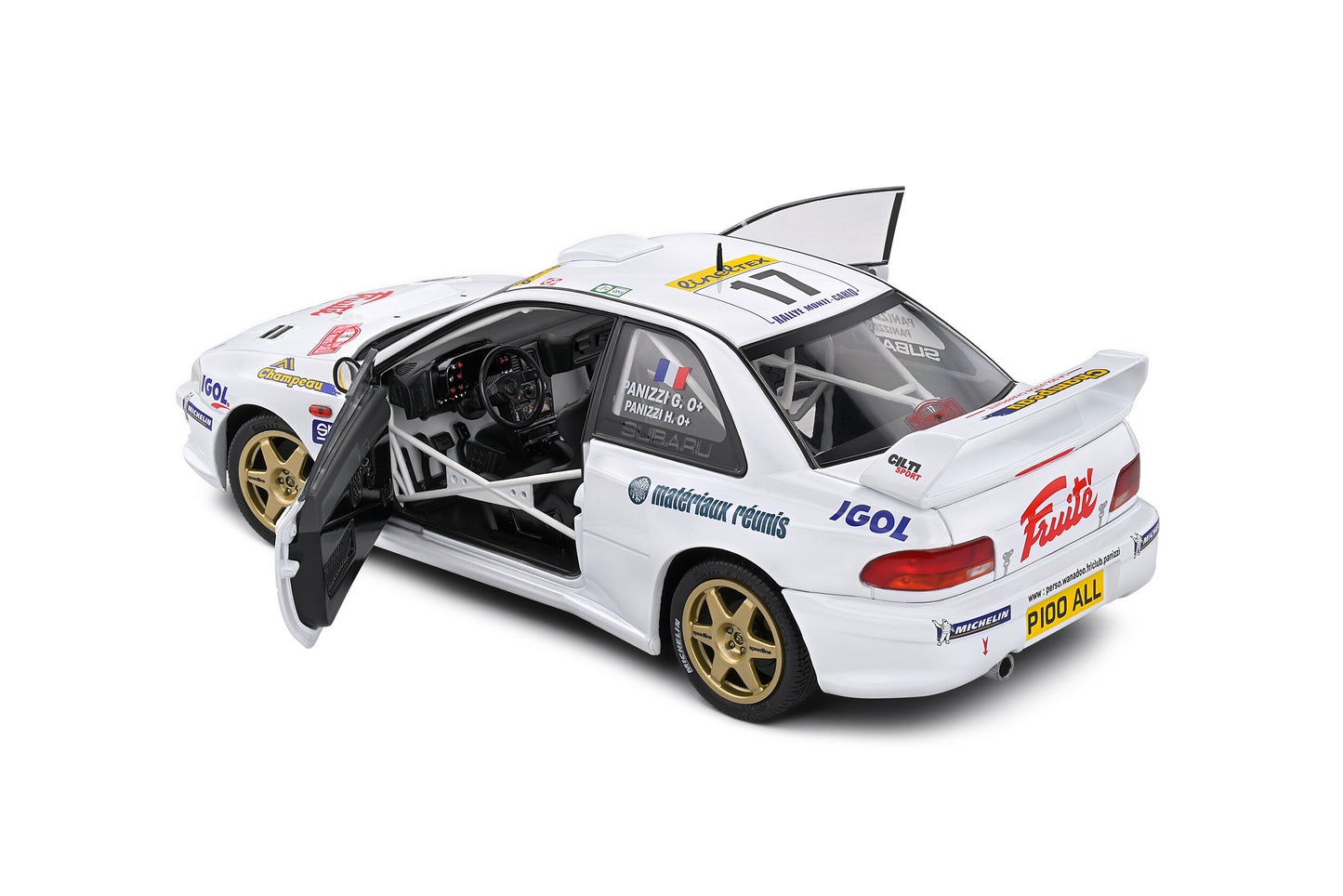 Solido 1999 Subaru Impreza 22b S5 WRC #17 Panizzi Rallye Monte Carlo White 1:18