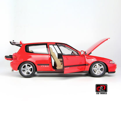 LCD 1993 Honda Civic SiR II EG6 V-Tech Hatchback Red 1:18