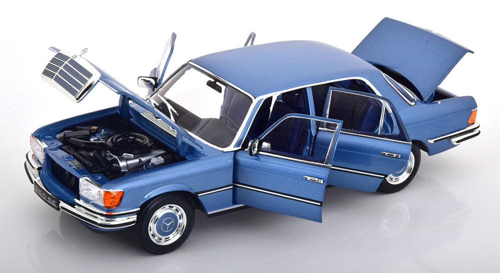 Norev 1973 Mercedes-Benz S-Class 350 SE (W116) Light Blue Metallic 1:18