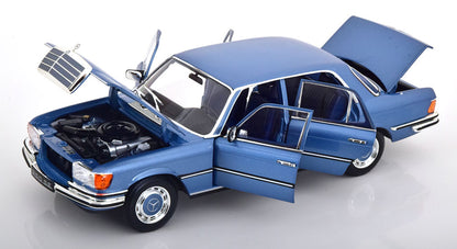 Norev 1973 Mercedes-Benz S-Class 350 SE (W116) Light Blue Metallic 1:18