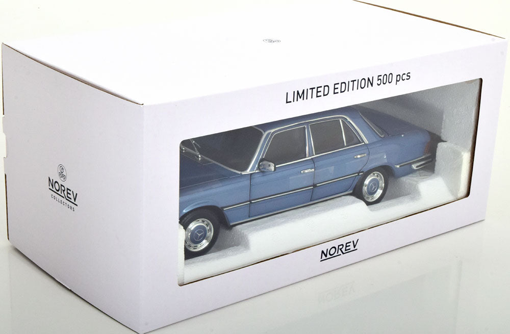 Norev 1973 Mercedes-Benz S-Class 350 SE (W116) Light Blue Metallic 1:18