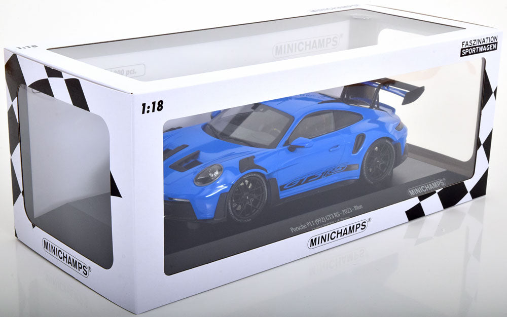 Minichamps 2023 Porsche 911 992 GT3 RS Shark Blue w/ Black Wheels  1:18 LIMITED, SEALED