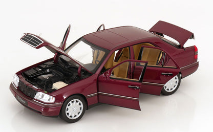 Norev 1993 Mercedes-Benz C-Class C200 Sedan W202 Red Metallic 1:18