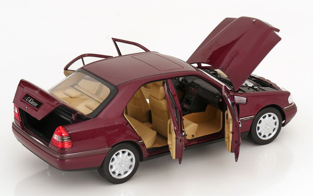 Norev 1993 Mercedes-Benz C-Class C200 Sedan W202 Red Metallic 1:18