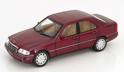 Norev 1993 Mercedes-Benz C-Class C200 Sedan W202 Red Metallic 1:18