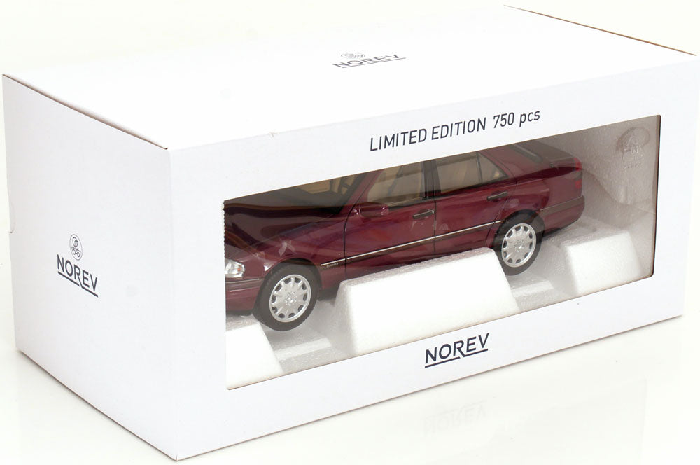 Norev 1993 Mercedes-Benz C-Class C200 Sedan W202 Red Metallic 1:18