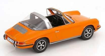 Norev 1970 Porsche 911 T 2.2 Targa w/ Removable Top Signal Orange 1:18