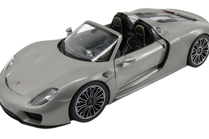 Welly 2015 Porsche 918 Spyder Hardtop Open Grey Metallic 1:18