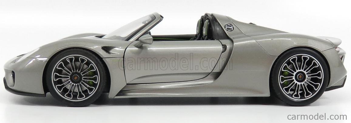 Welly 2015 Porsche 918 Spyder Hardtop Open Grey Metallic 1:18