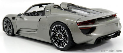 Welly 2015 Porsche 918 Spyder Hardtop Open Grey Metallic 1:18