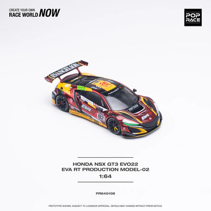 Pop Race Honda NSX GT3 Evo22 EVA RT Model-02 Evangelion Red 1:64