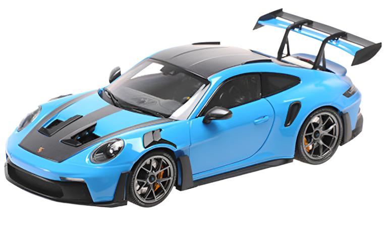 Minichamps 2022 Porsche 911 992 GT3 RS Blue w/ Weissach Package, Dark Silver Wheels  1:18 LIMITED