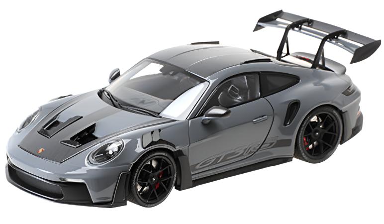 Minichamps 2022 Porsche 911 992 GT3 RS Arctic Grey w/ Weissach Package, Black Wheels & Deco 1:18 LIMITED