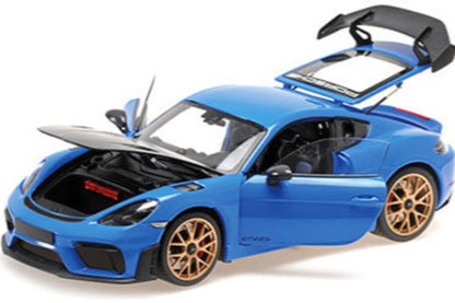 Minichamps 2024 Porsche 718 Cayman GT4 RS w/ Weissach Package Shark Blue 1:18