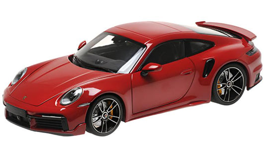 Minichamps 2021 Porsche 911 992 Turbo S Sport Design Carmine Red 1:18