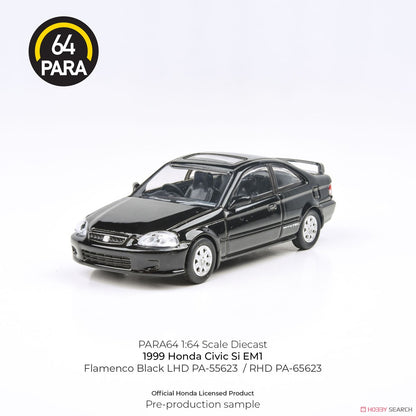 Para64 1999 Honda Civic Si EM1 LHD Black 1:64