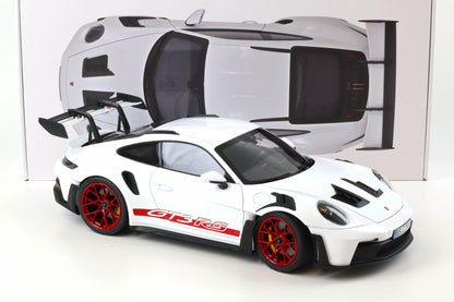 Norev 2022 Porsche 911 992 GT3 RS White w/ Pyro Red Wheels 1:12