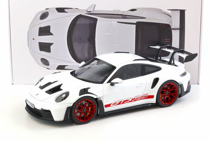 Norev 2022 Porsche 911 992 GT3 RS White w/ Pyro Red Wheels 1:12