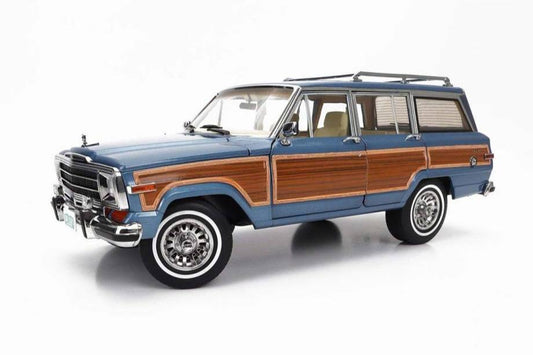 DD Models 1989-1991 Jeep Wagoneer Light Blue Metallic w/ Wood Grain 1:18