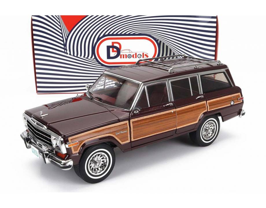 DD Models 1989-1991 Jeep Wagoneer Bordeaux Red w/ Wood Grain 1:18