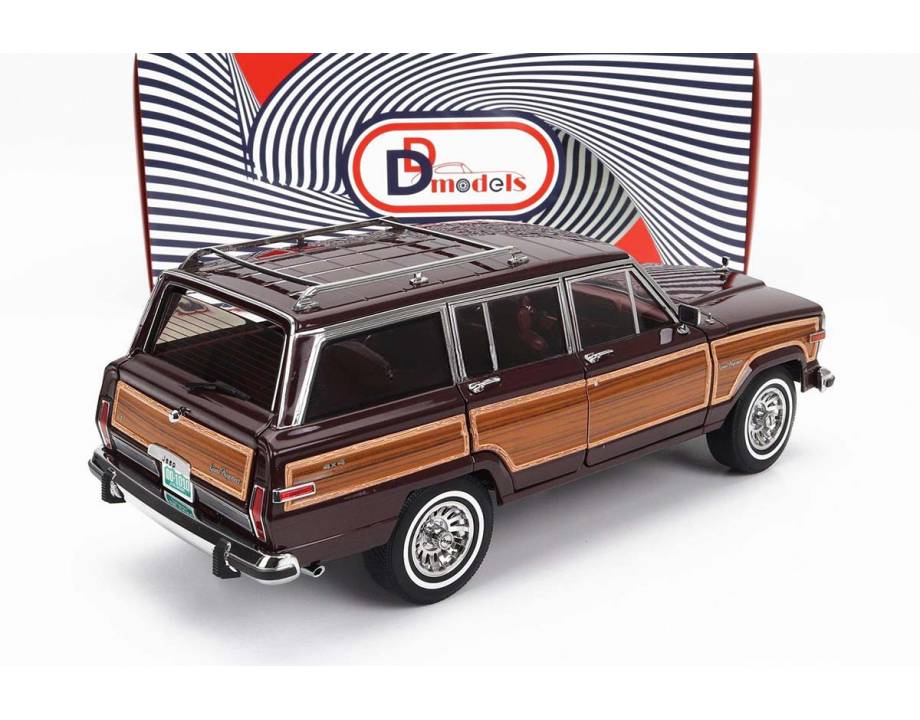 DD Models 1989-1991 Jeep Wagoneer Bordeaux Red w/ Wood Grain 1:18