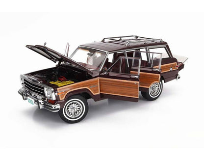 DD Models 1989-1991 Jeep Wagoneer Bordeaux Red w/ Wood Grain 1:18