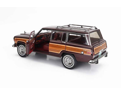 DD Models 1989-1991 Jeep Wagoneer Bordeaux Red w/ Wood Grain 1:18