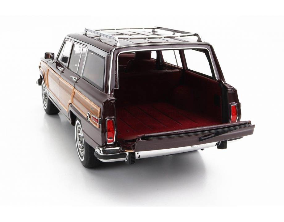 DD Models 1989-1991 Jeep Wagoneer Bordeaux Red w/ Wood Grain 1:18