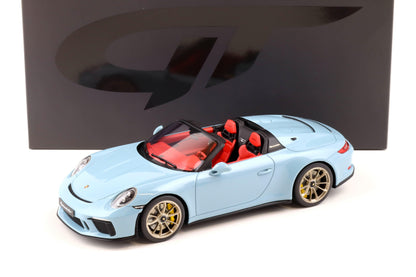 GT Spirit 2019 Porsche 911 991.2 Speedster Meissen Blue w/ Red Interior 1:18 Resin