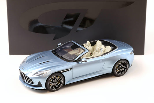 GT Spirit 2023 Aston Martin DB12 Volante Convertible Carribbean Blue Pearl 1:18