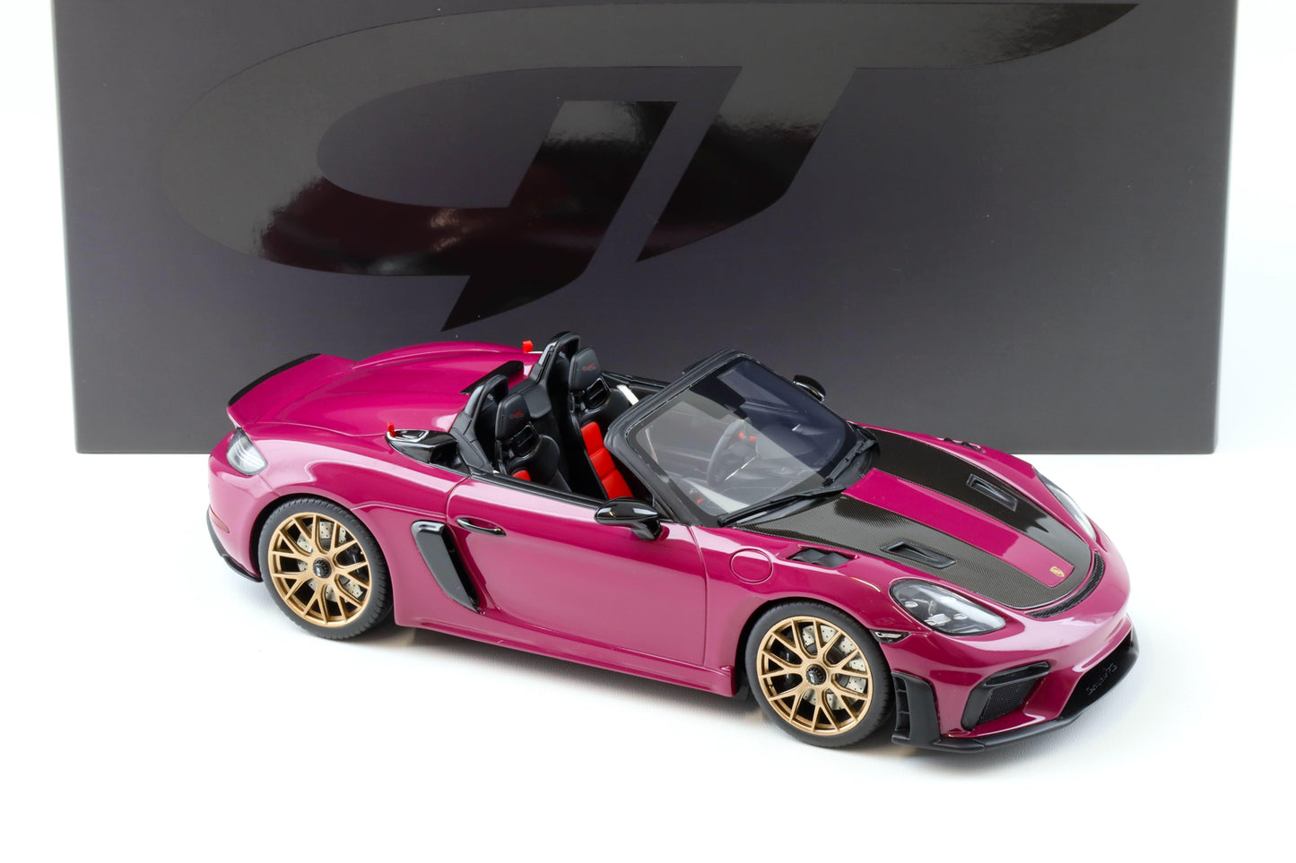 GT Spirit 2023 Porsche 718 (982) Cayman Spyder RS w/ Weissach Package Ruby Star Neo 1:18