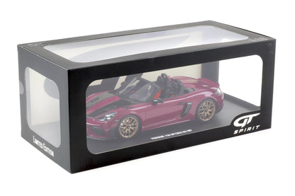 GT Spirit 2023 Porsche 718 (982) Cayman Spyder RS w/ Weissach Package Ruby Star Neo 1:18